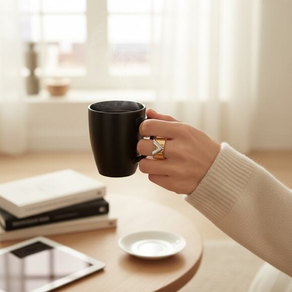 Louis Vuitton Essential V Gold & Silver Wide Ring Medium - Picture 2 of 6